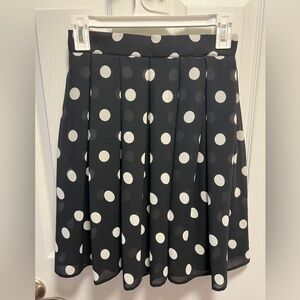 Dorothy Perkins Black Skater Skirt with White Polka Dots